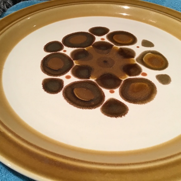 VINTAGE ‘70s ELECTRA STONEWARE LARGE ROUND SERVING PLATE - Picture 4 of 7